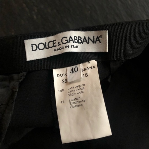 DOLCE & GABBANA] Set: Wool Black Blazer Suit Jacket & Pants - Picture 15 of 16